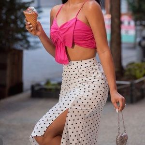 Pink bow crop top